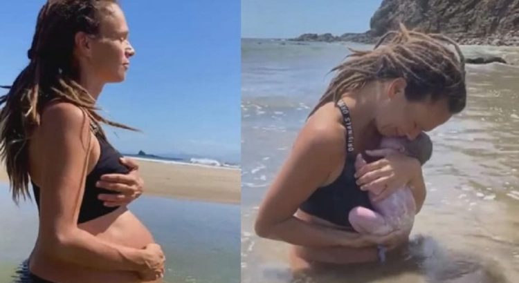 Mujer decide dar a luz en medio del océano