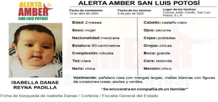 Se busca la bebé Isabella Danae ella desapareció en la Julián Carrillo